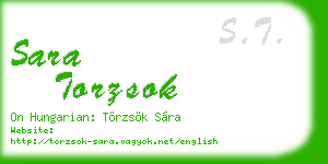 sara torzsok business card
